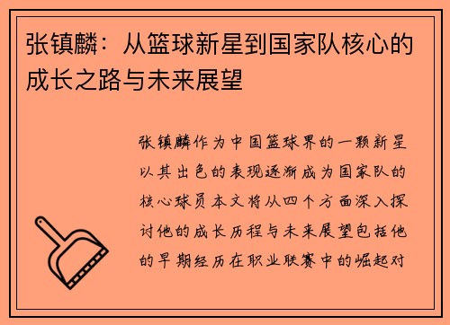 张镇麟：从篮球新星到国家队核心的成长之路与未来展望